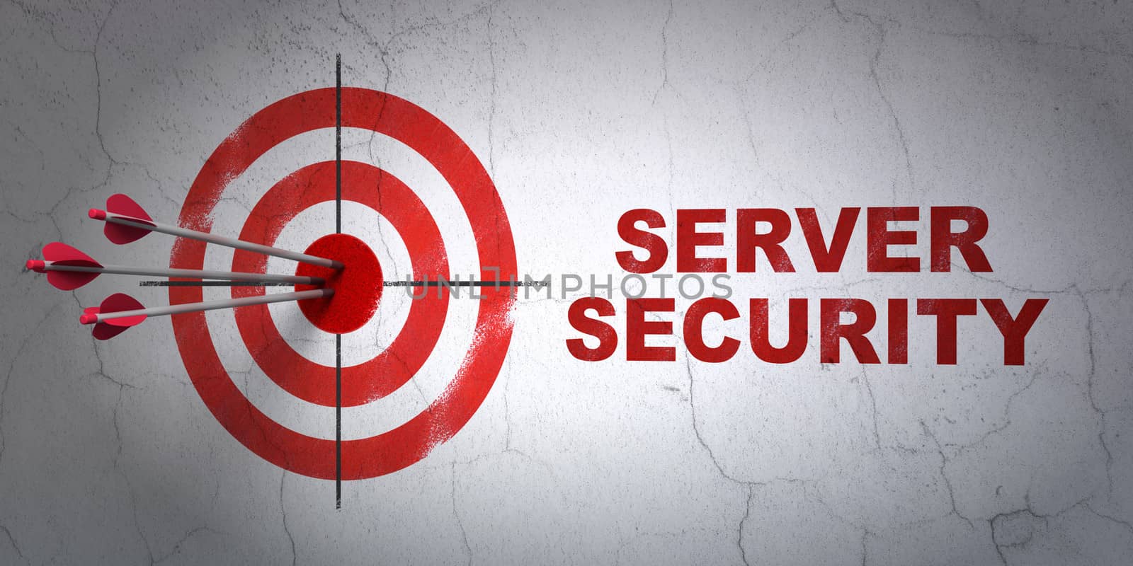 Security concept: target and Server Security on wall background by maxkabakov