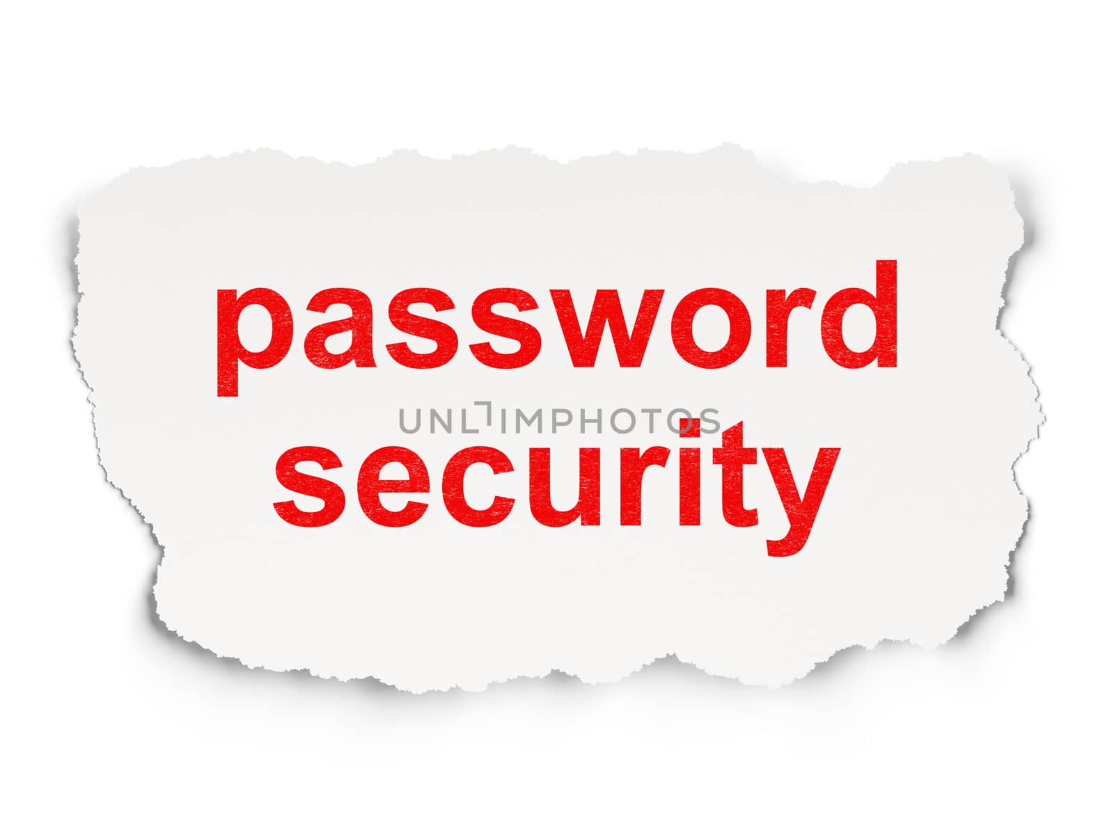 Safety concept: torn paper with words Password Security on Paper background, 3d render