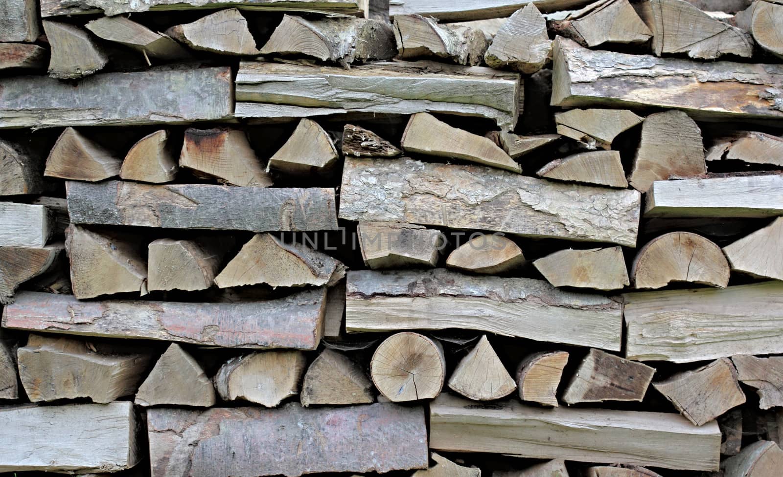 Big Pile of dry firewoods by dedmorozz