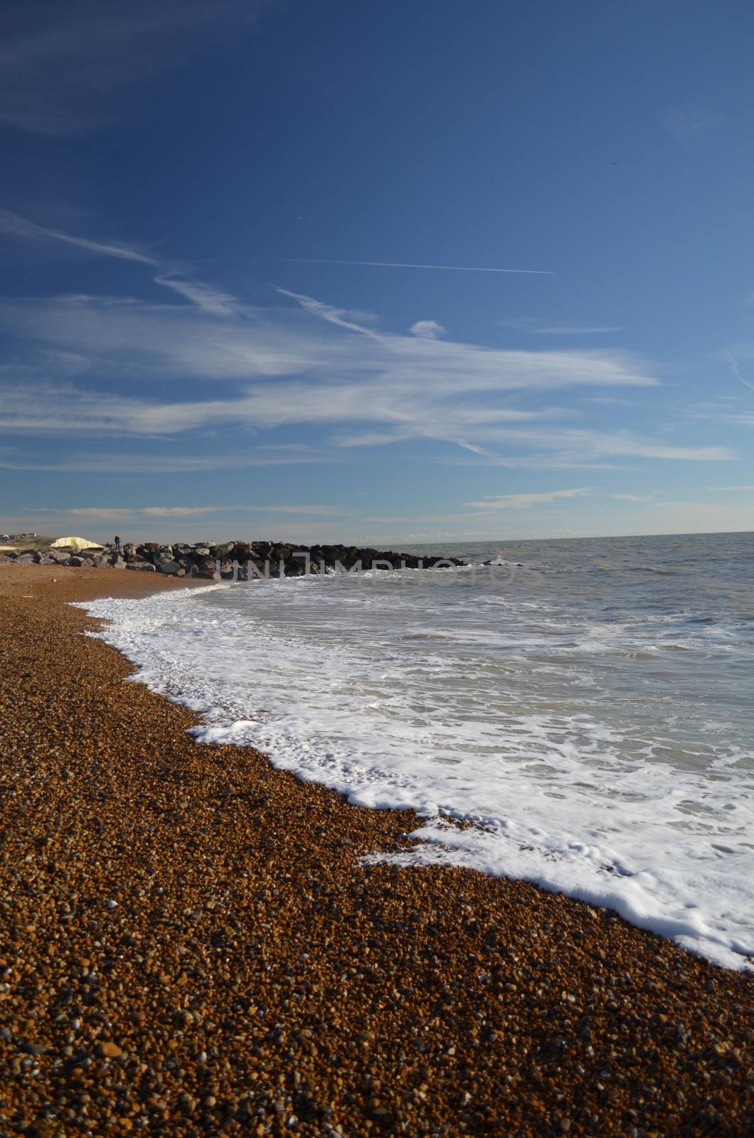 Brighton in Sussex,England with its famous pebble beach.