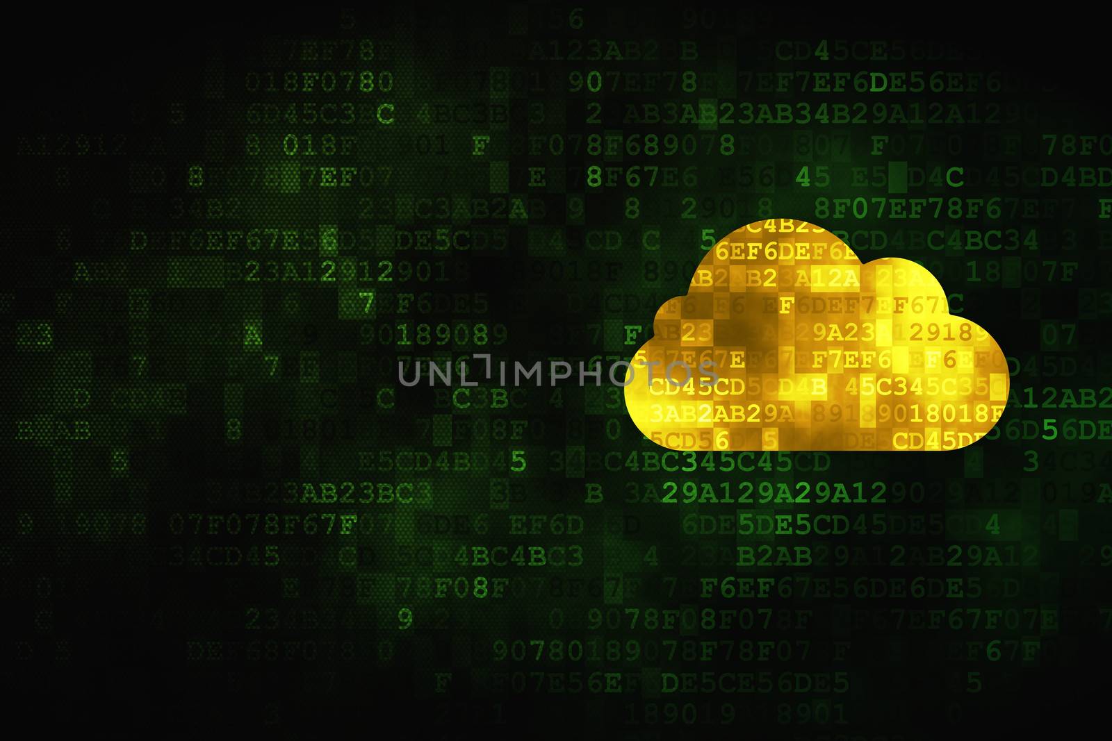 Cloud technology concept: Cloud on digital background by maxkabakov