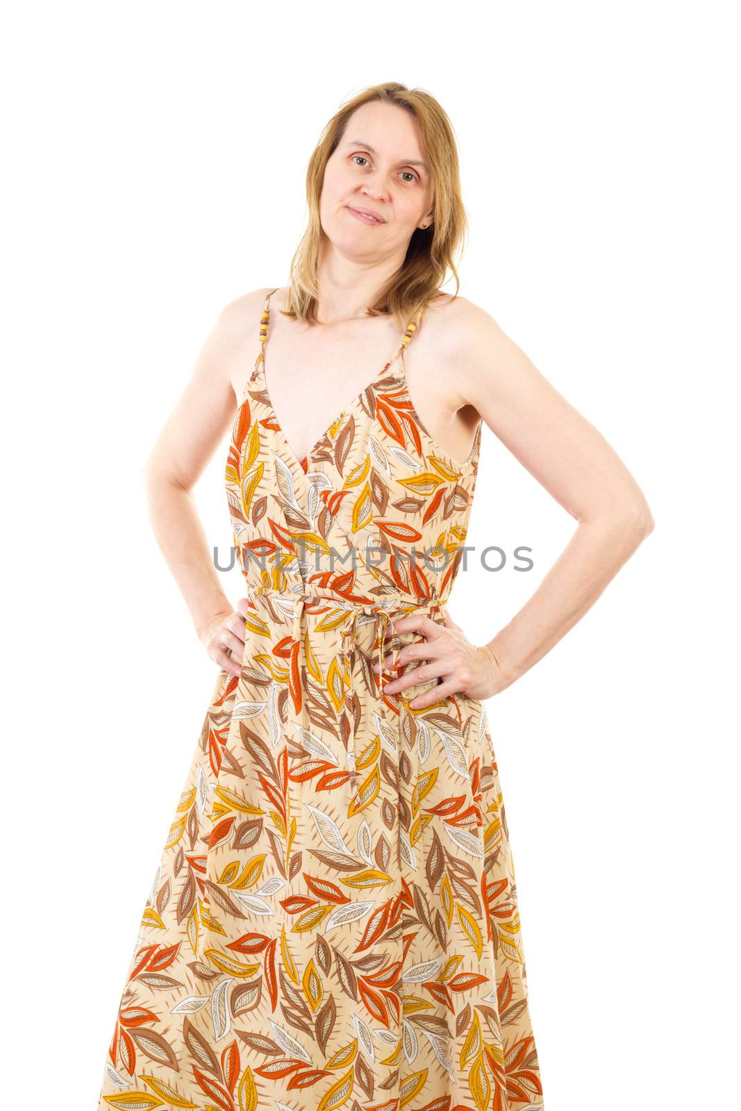 Summer dressed woman in best age