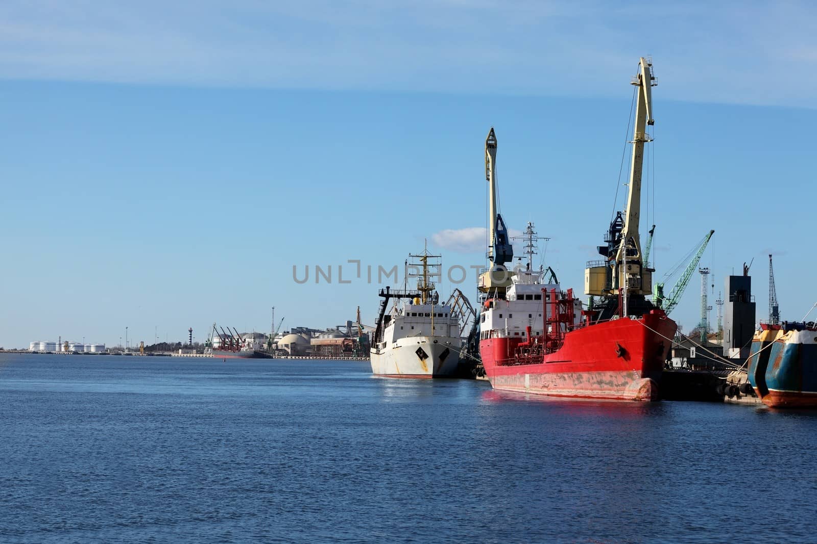 Ships in an industrial dock