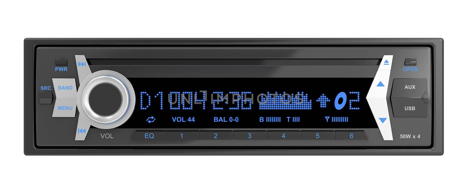 Car audio player isolated on white