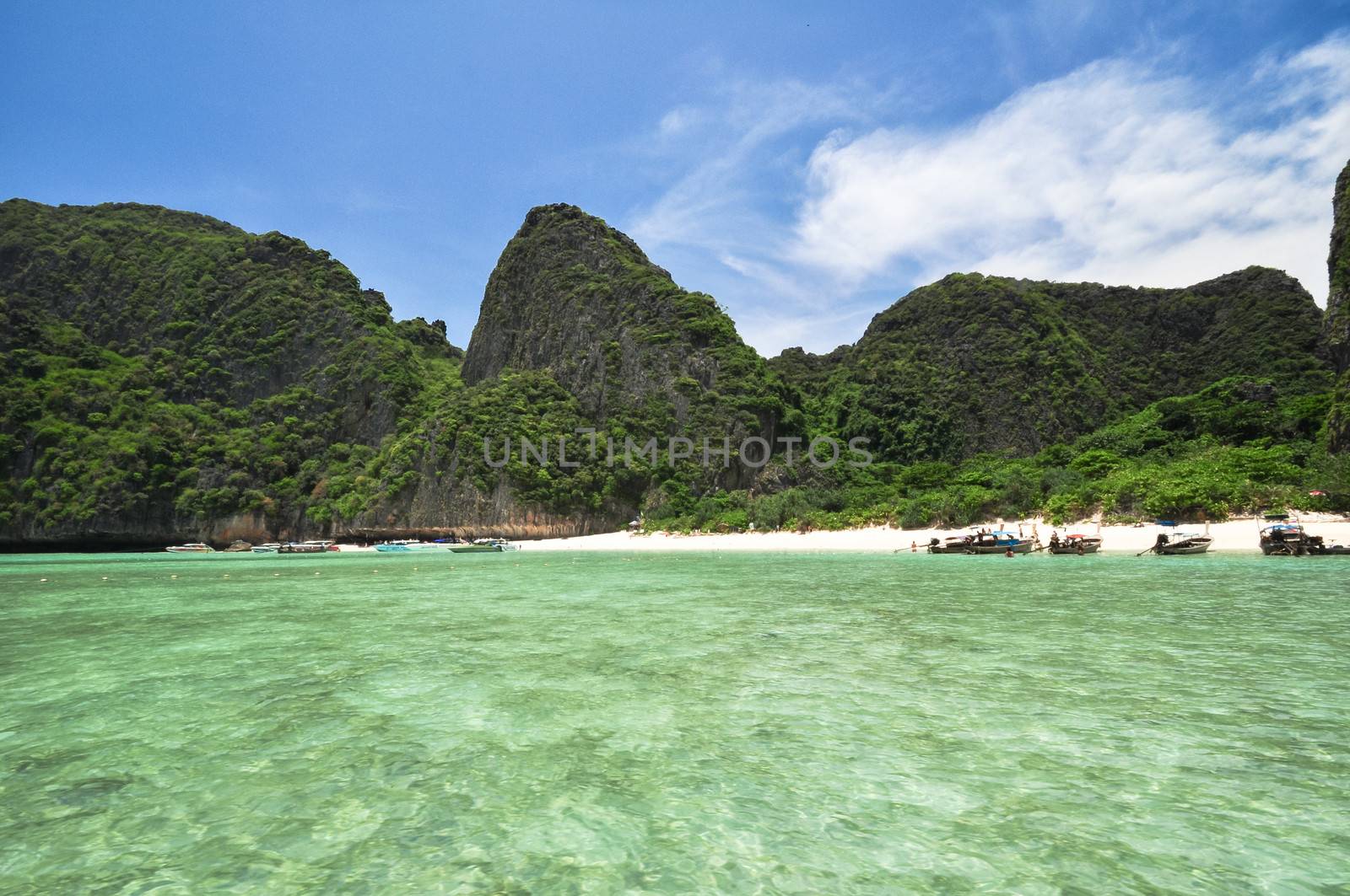 Maya Bay, Phi Phi island, Thailand Perfect tropical bay, Asia.