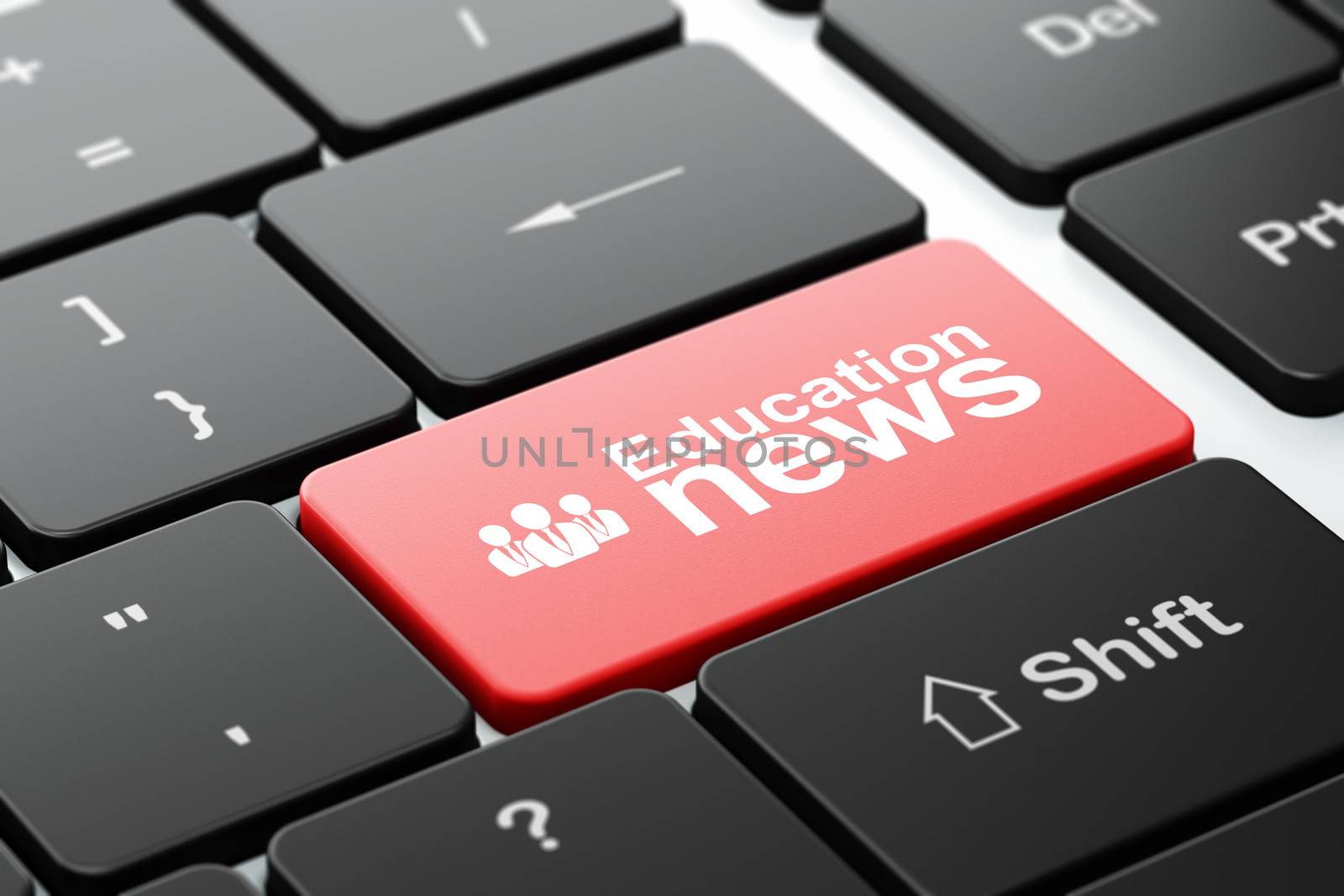 News concept: Business People and Education News on computer keyboard background by maxkabakov