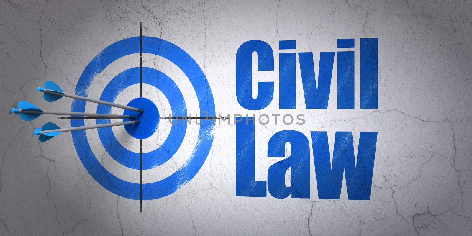 Law concept: target and Civil Law on wall background by maxkabakov