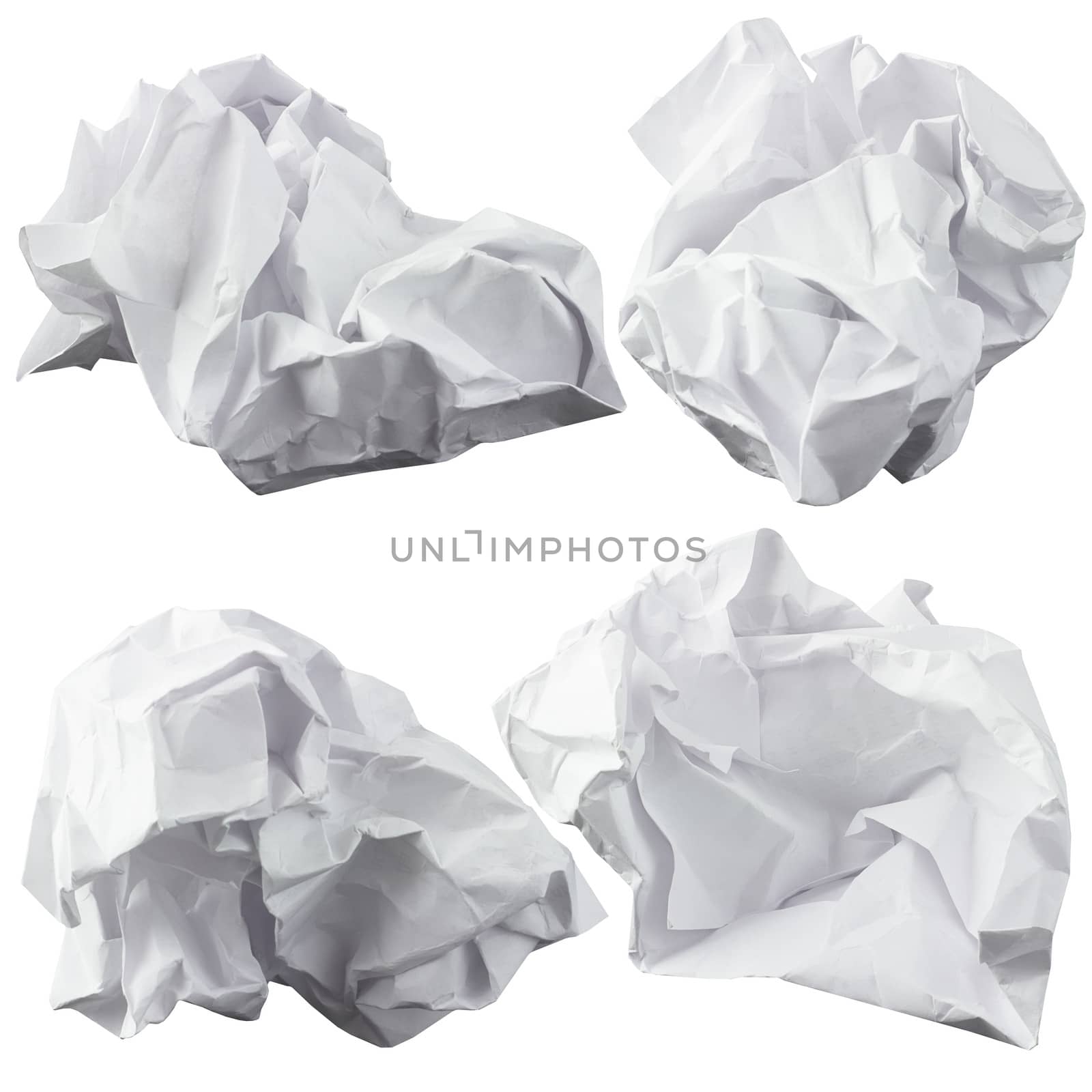 Crumpled paper. Four lump. The design elements