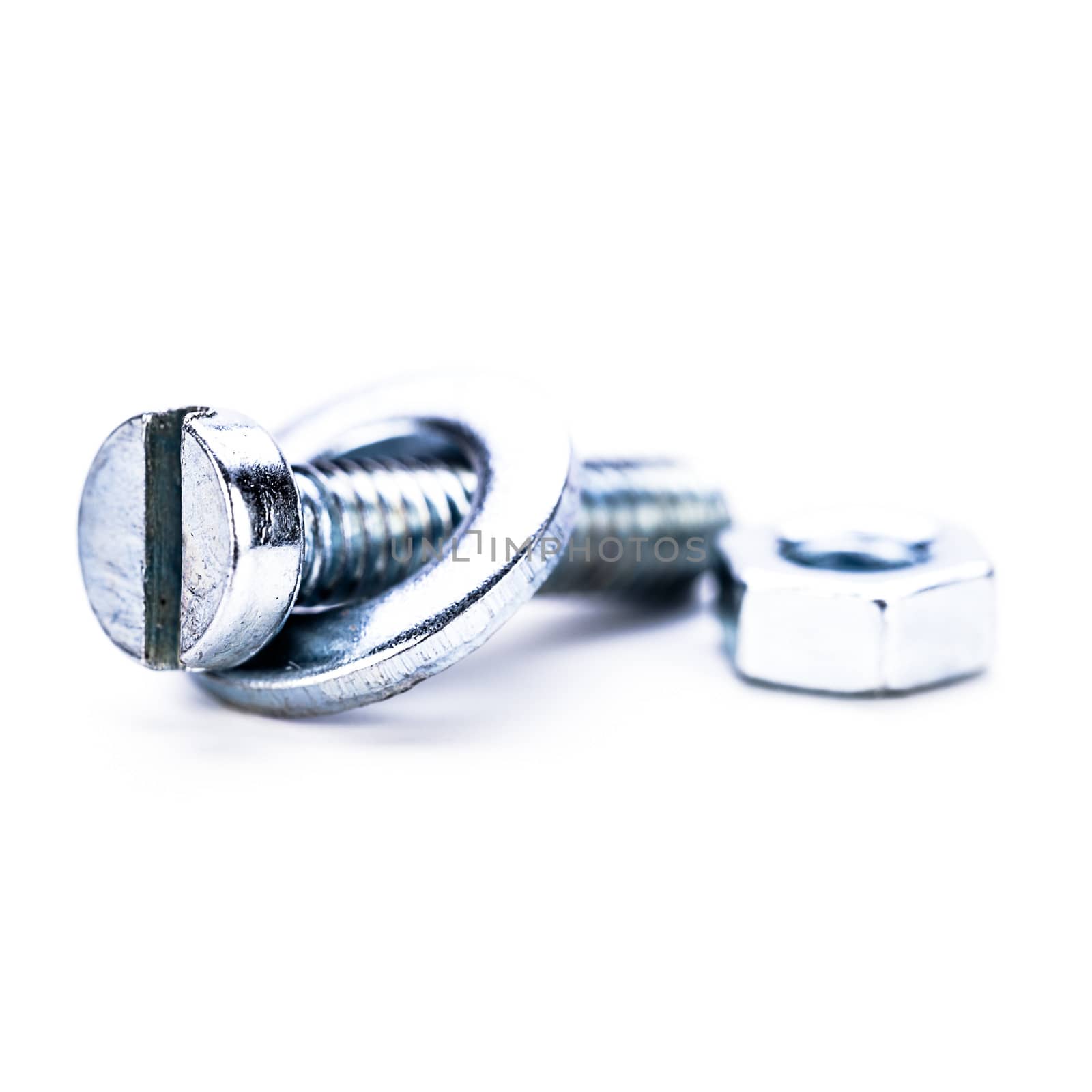 silver steel hexagonal screw tool objects macro by juniart