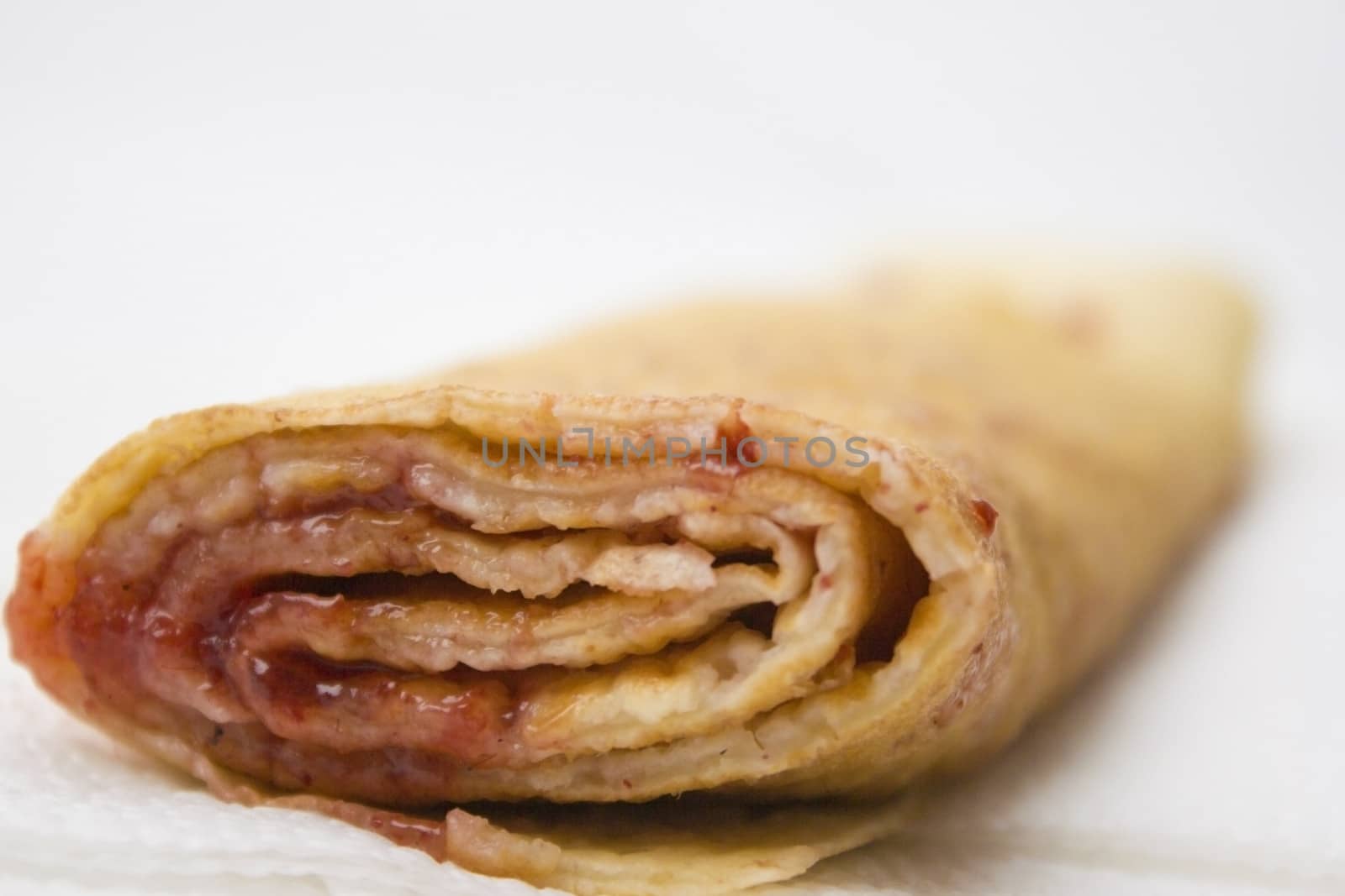 Strawberry Pancake on a white background.