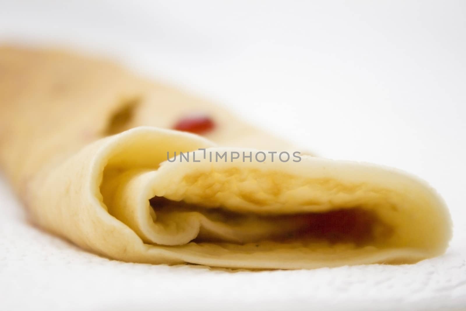 Strawberry Pancake on a white background.