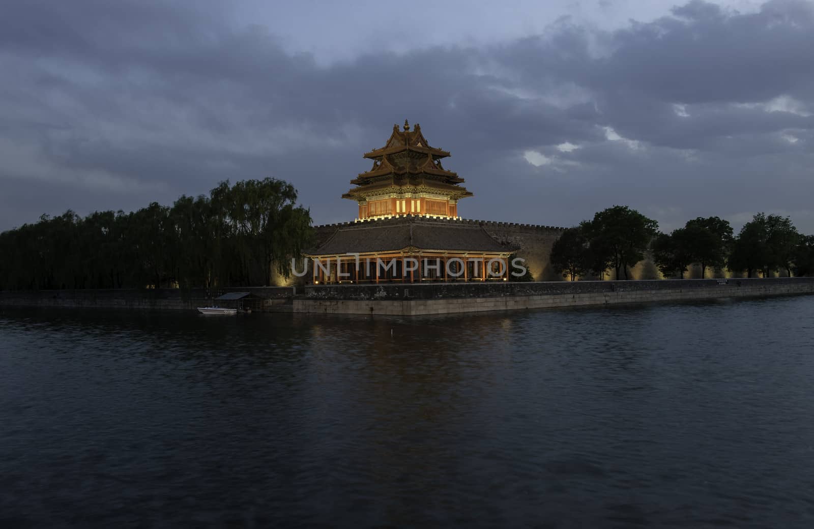 The watchtower of the Forbidden City in Beijing, China