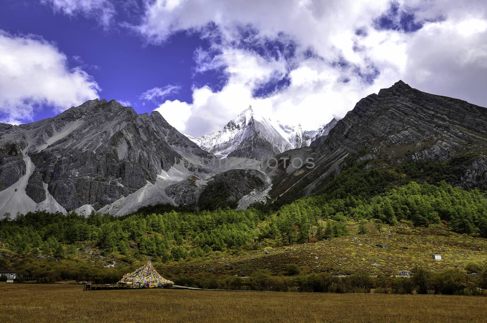 The snow mountain of Shangri-la in Sichuan province of China.