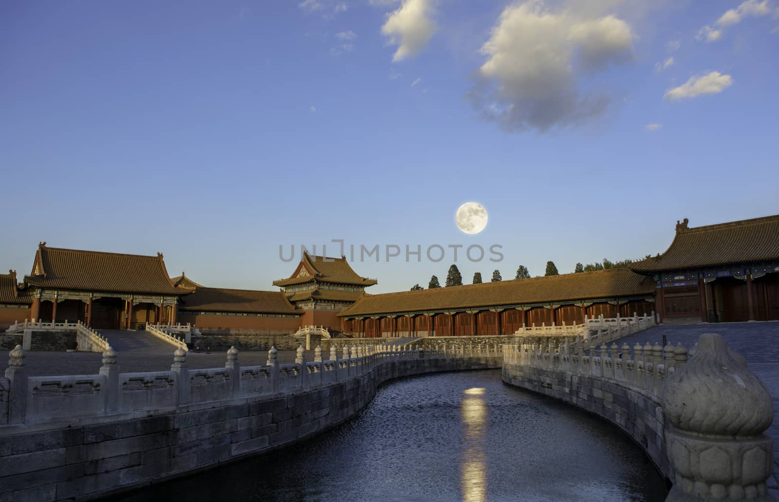 The taihe palace of forbidden city under the sunshine in Beijing, China.