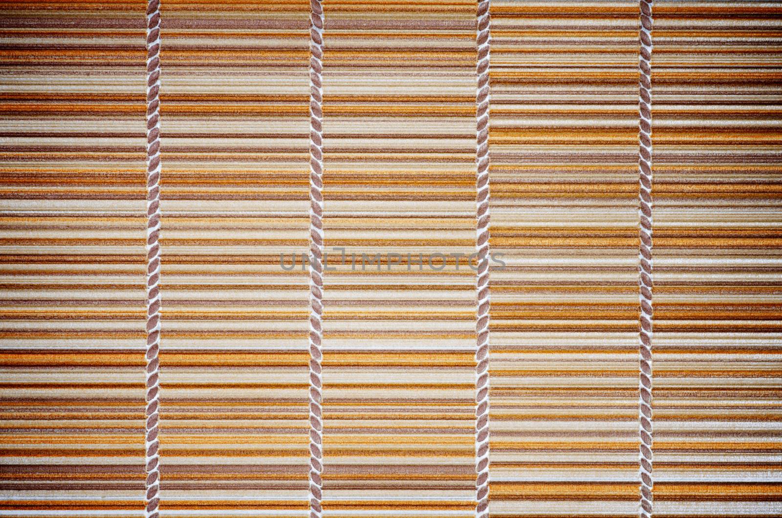 Textured Background of Striped Woven Tablecloth closeup