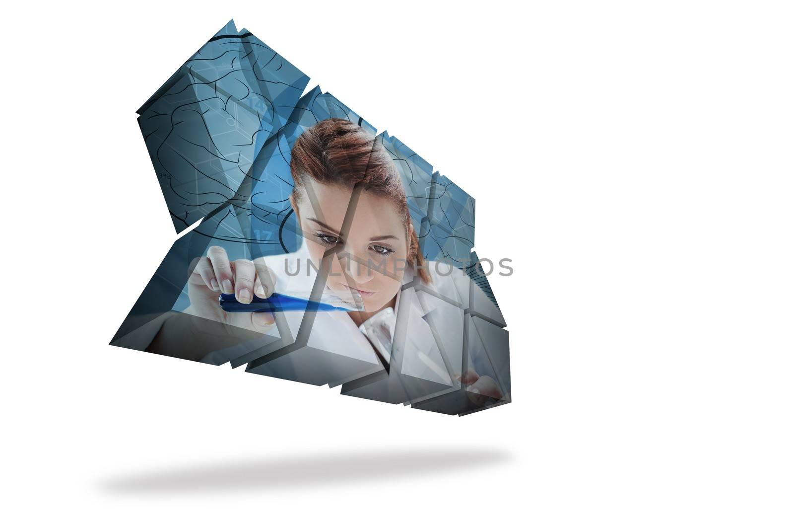 Scientist on abstract screen by Wavebreakmedia