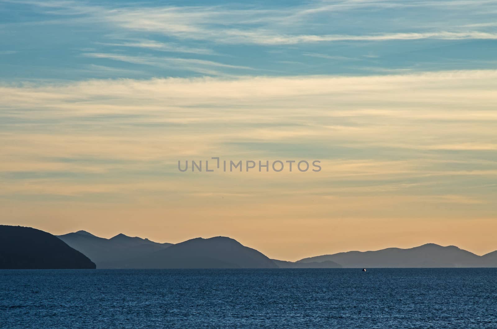 View of Elba Island from the tuscany coast