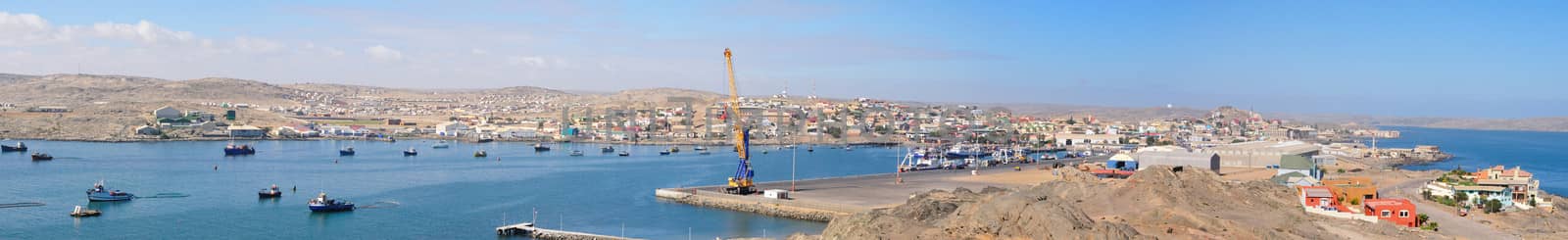 Panorama from five photos of Luderitz, Namibia
