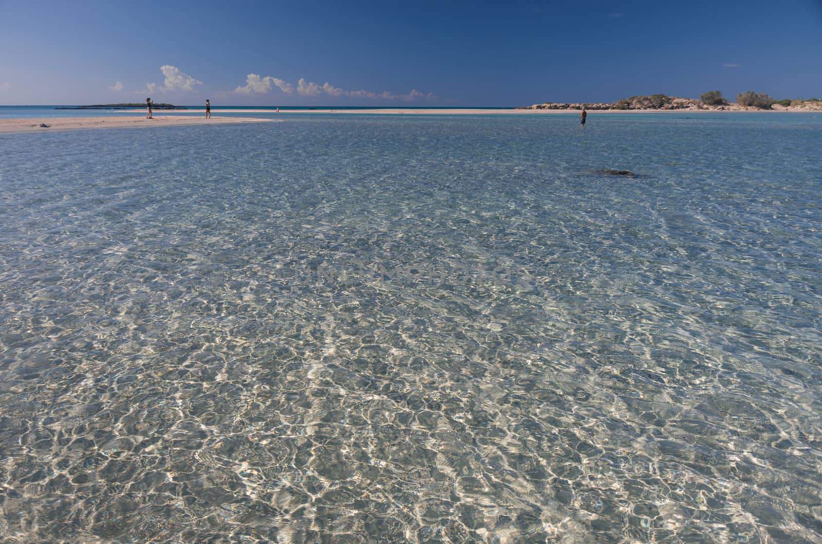 The transparent waters of Elafonisi in Crete island