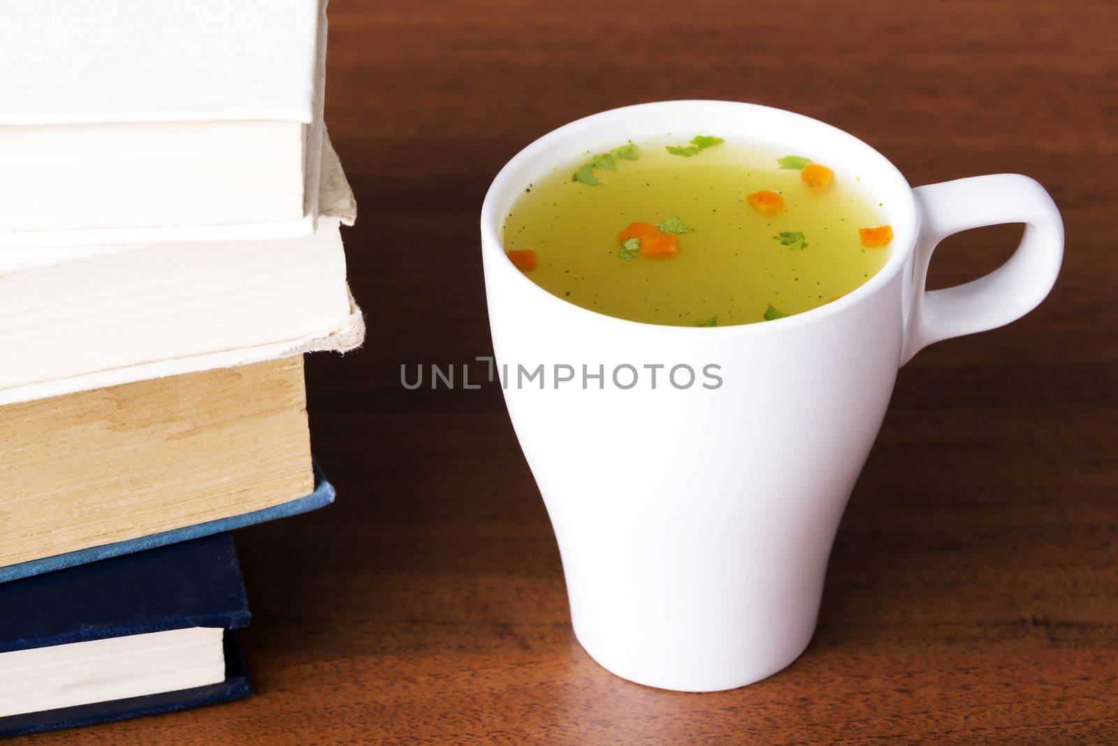 Hot vegetable soup in a cup. by BDS