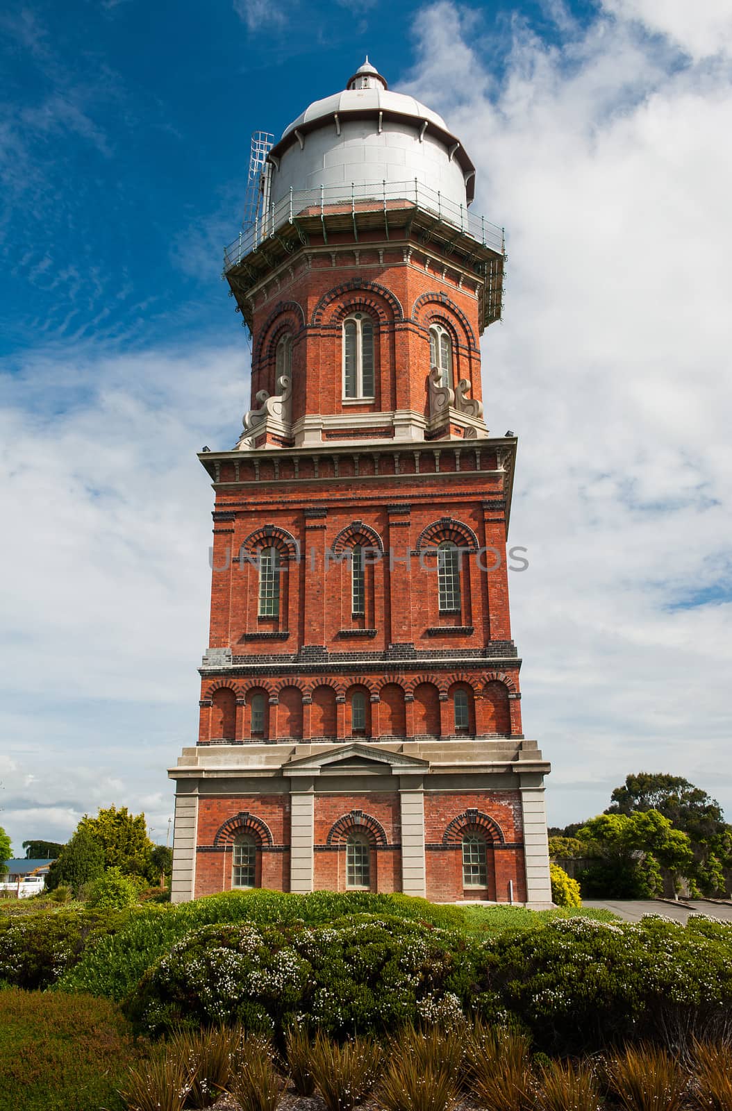 Historical Water Tower in Invercargill, the southernmost city of New Zealand and centre of Southland region