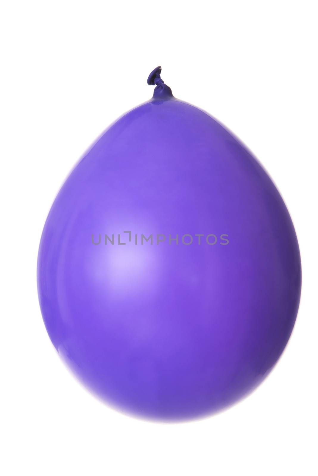 Violet balloon. Isolated on white.