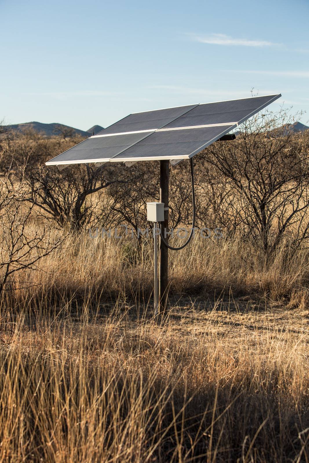 Small Solar Panel in Desert Setting