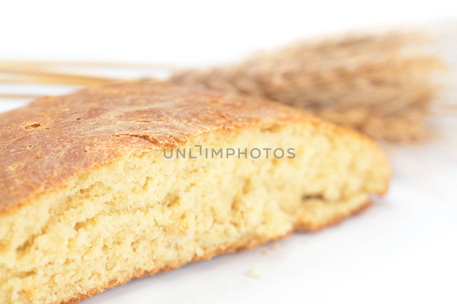bread and spikes isolated on white