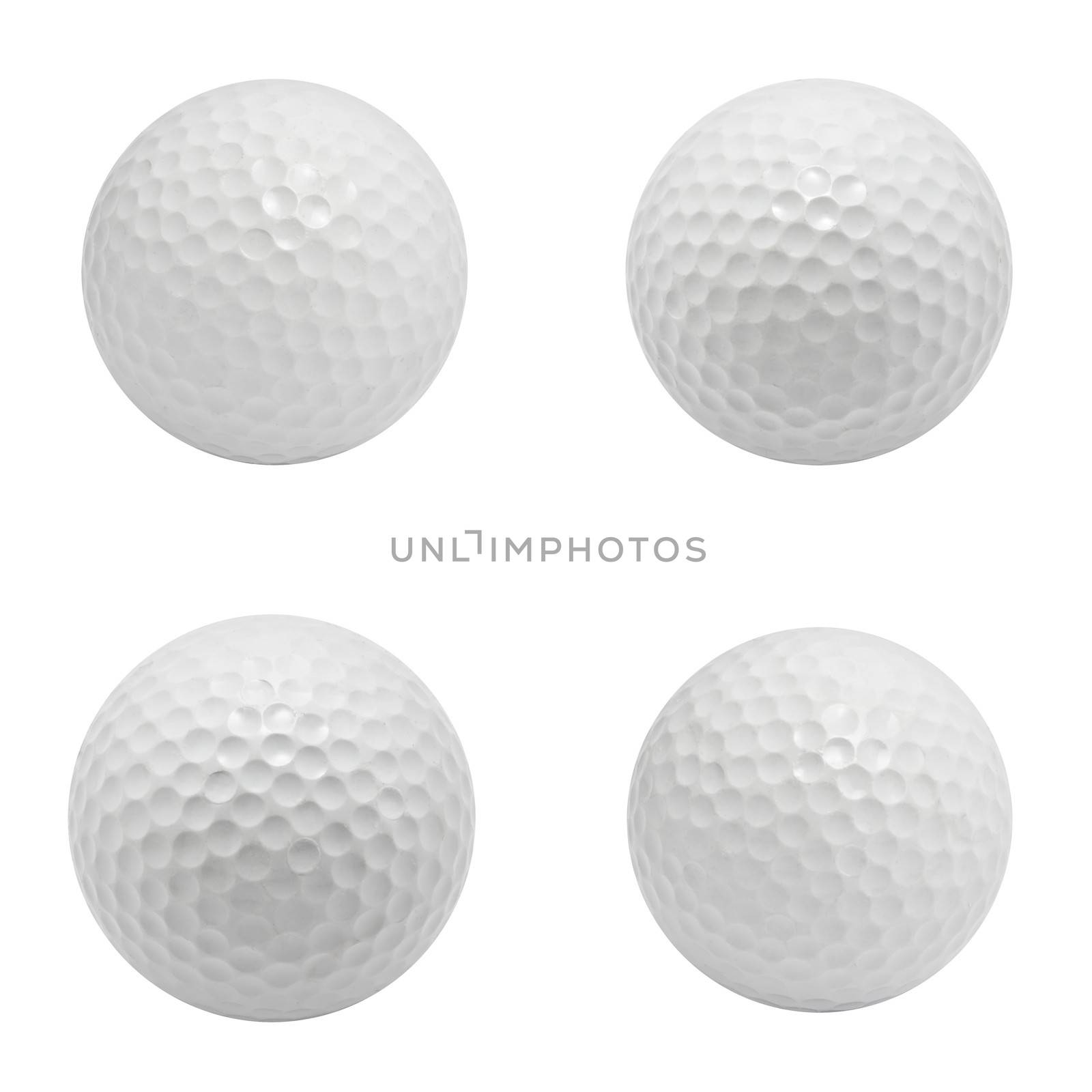 Collection of Golf balls isolated on white background