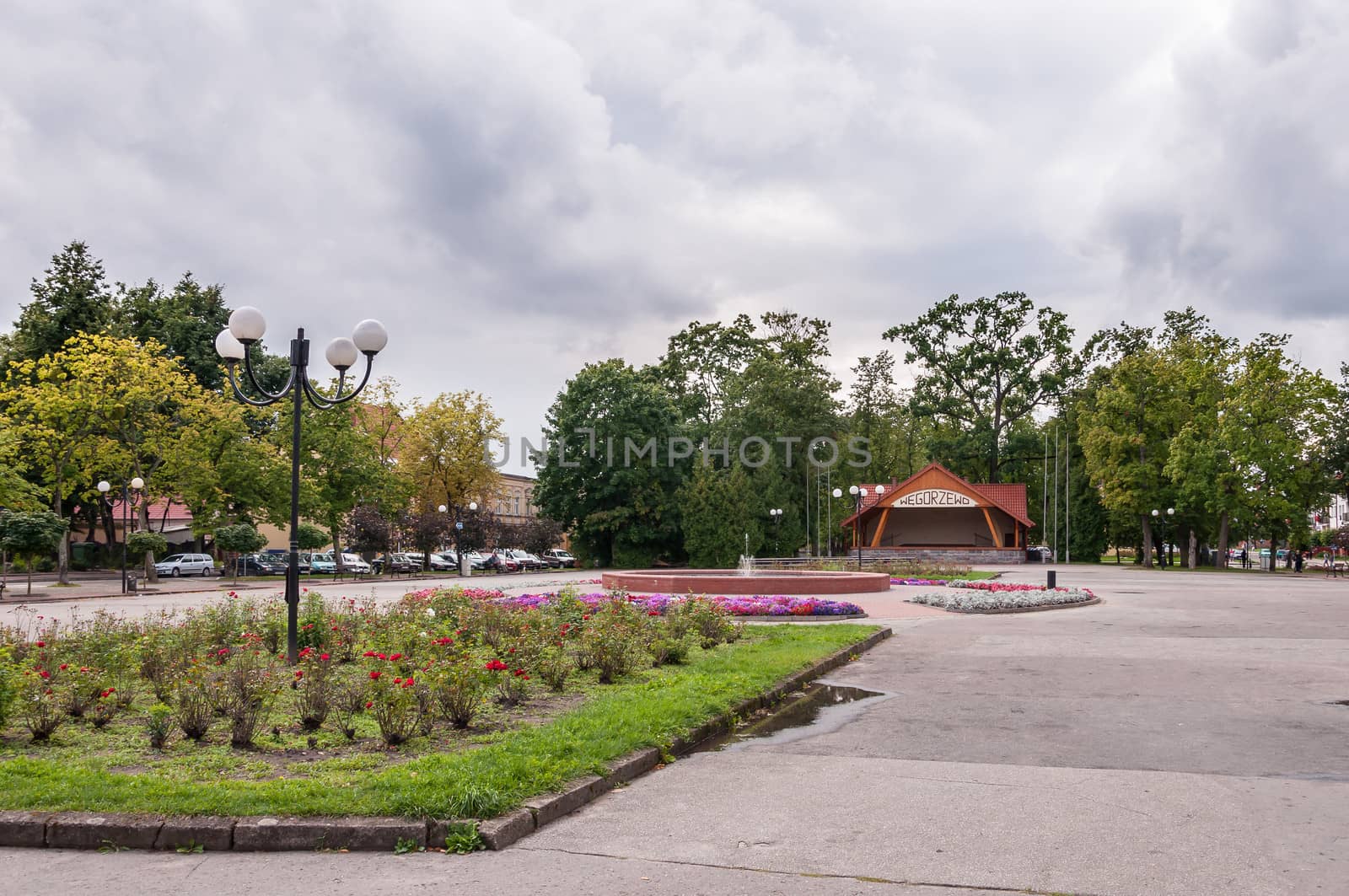 Liberty Square in Wegorzewo, Masurian Lakes district of northern Poland