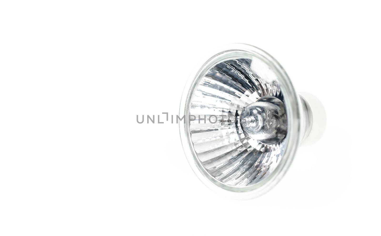 LED spot bulb en metal silver look isolated on white