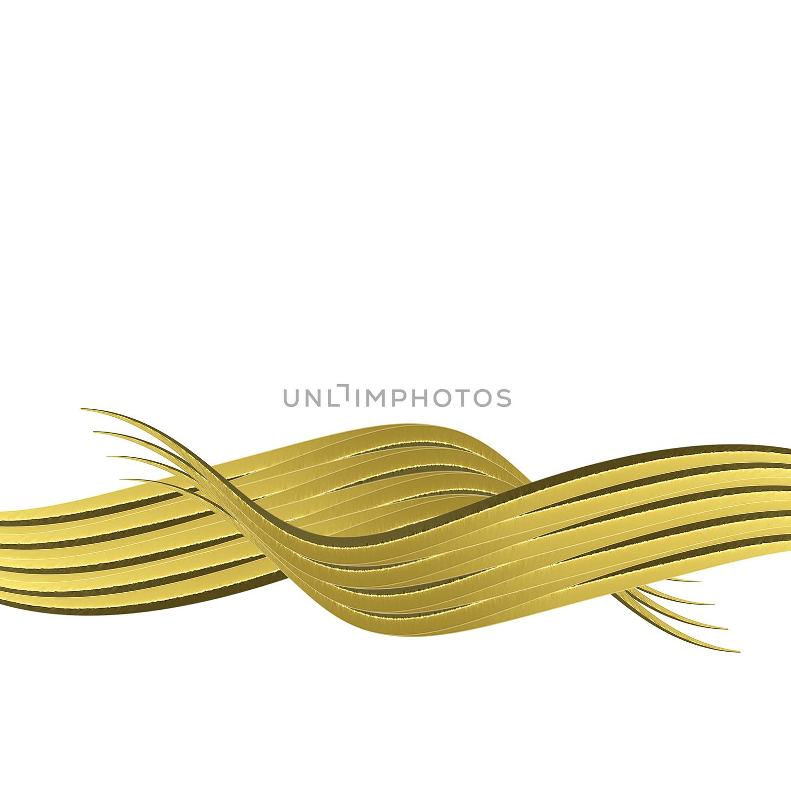 abstract golden band horizontal isolated on white background 
