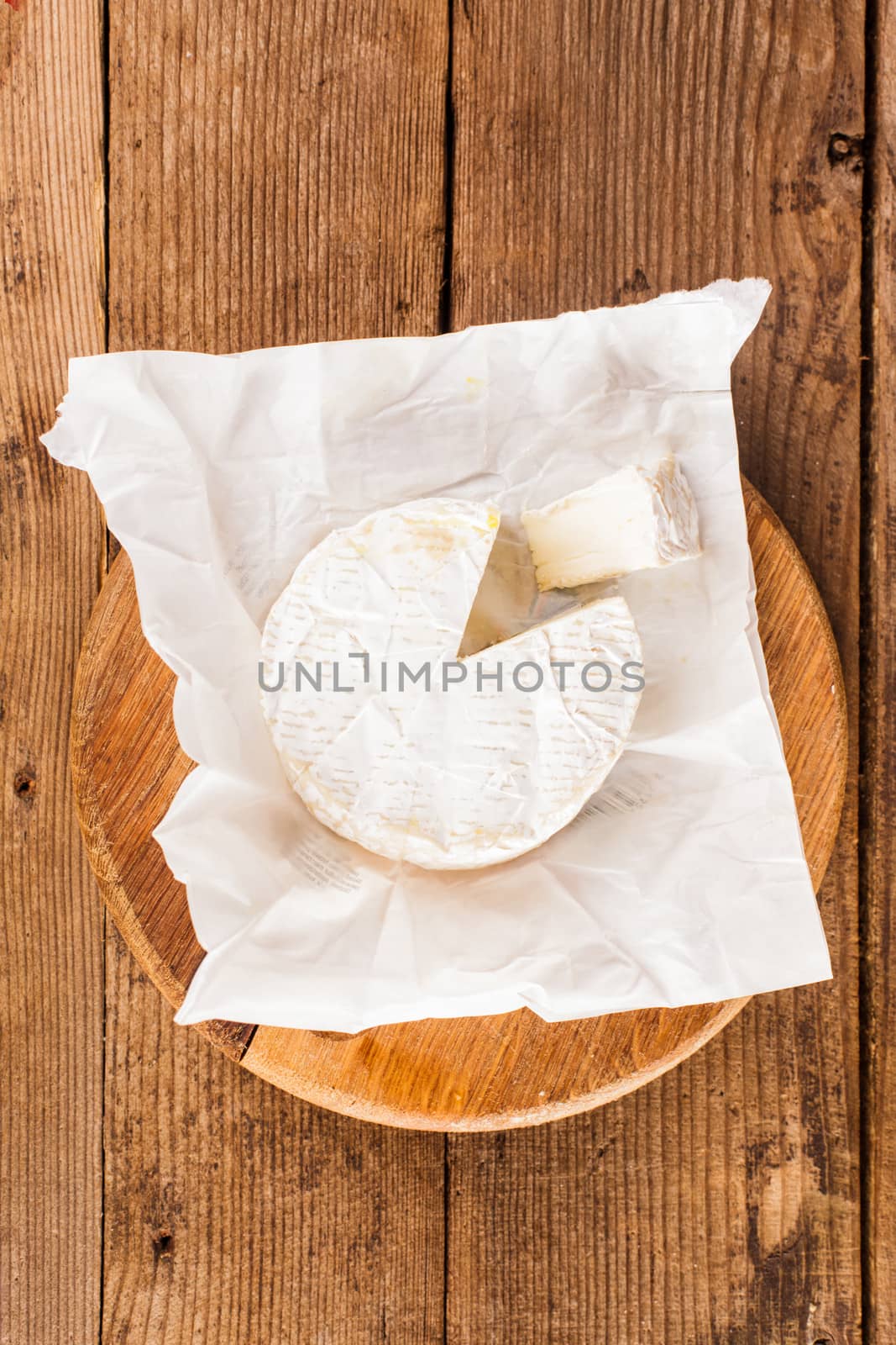 camembert cheese slice macro shot. Shallow DOF