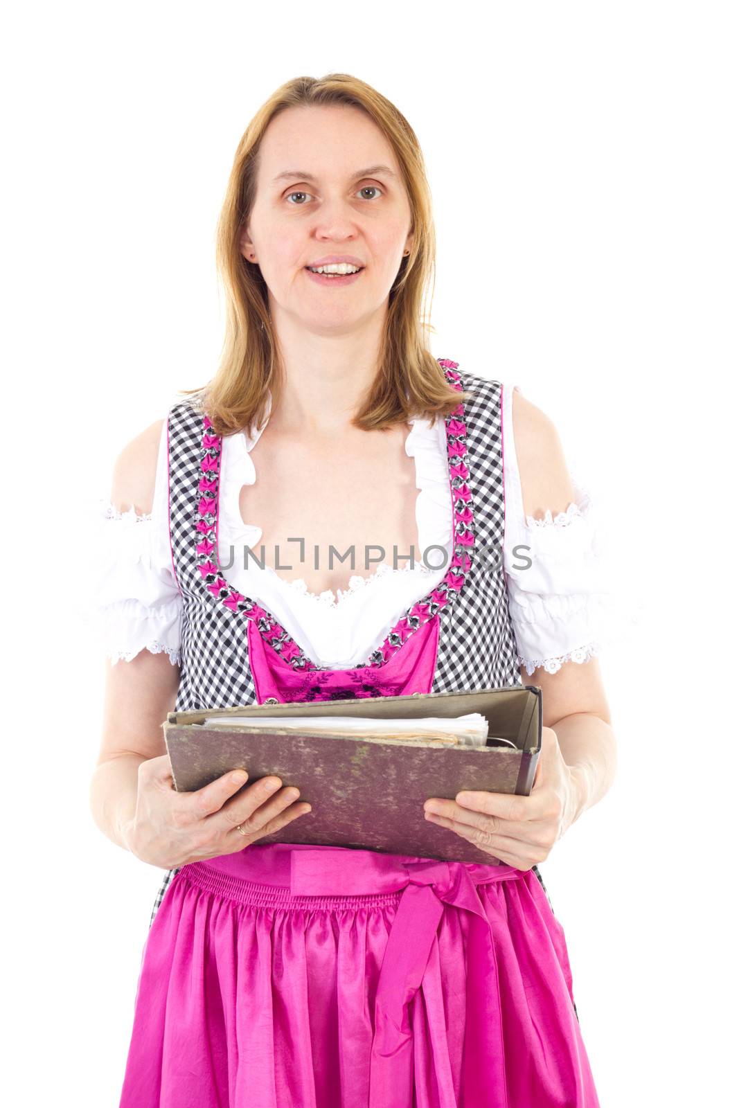 Bavarian woman with important documents