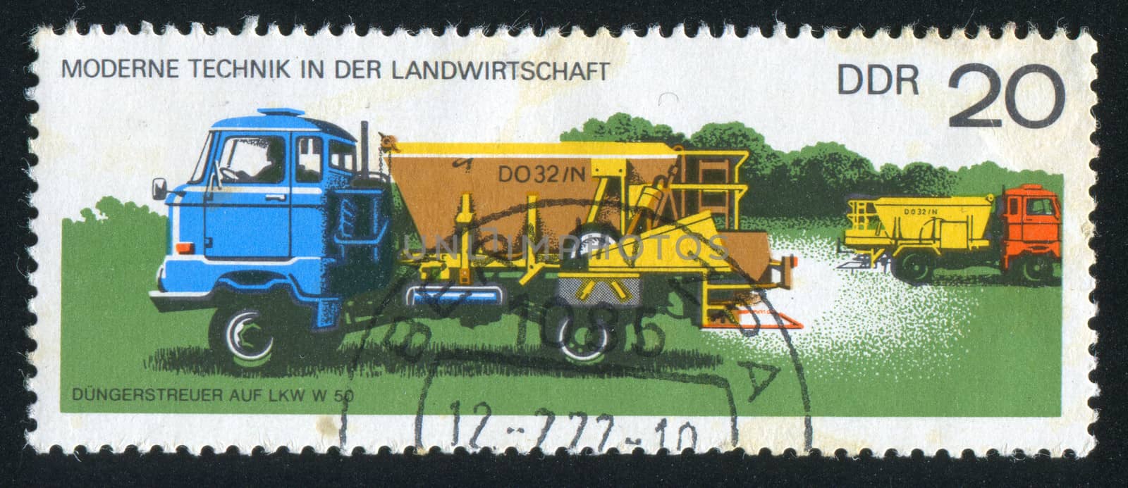 GERMANY - CIRCA 1977: stamp printed by Germany, shows Fertilizer-spreader, circa 1977