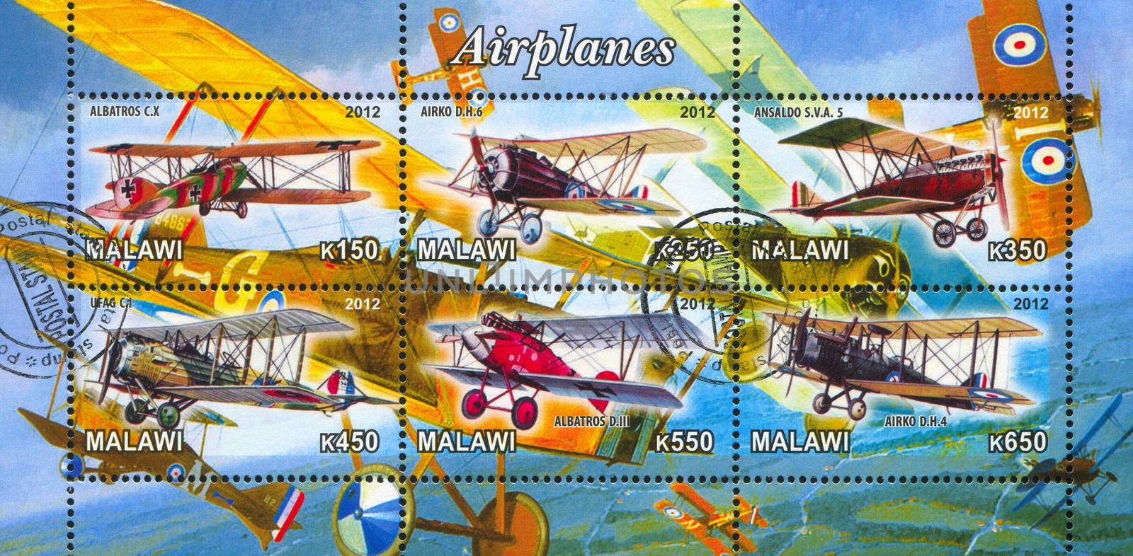 MALAWI - CIRCA 2012: stamp printed by Malawi, shows Airplane, circa 2012