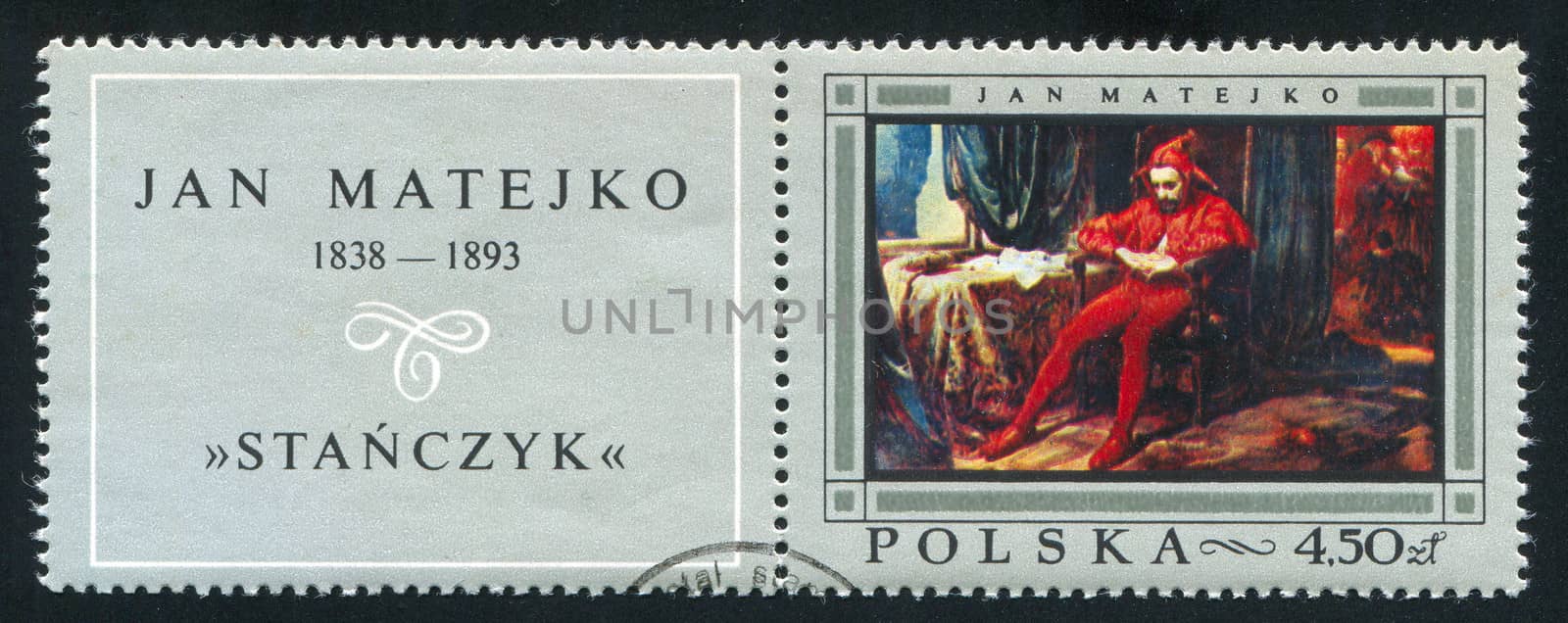 POLAND - CIRCA 1968: stamp printed by Poland, shows Stancyk (Jester), by Jan Matejko, circa 1968