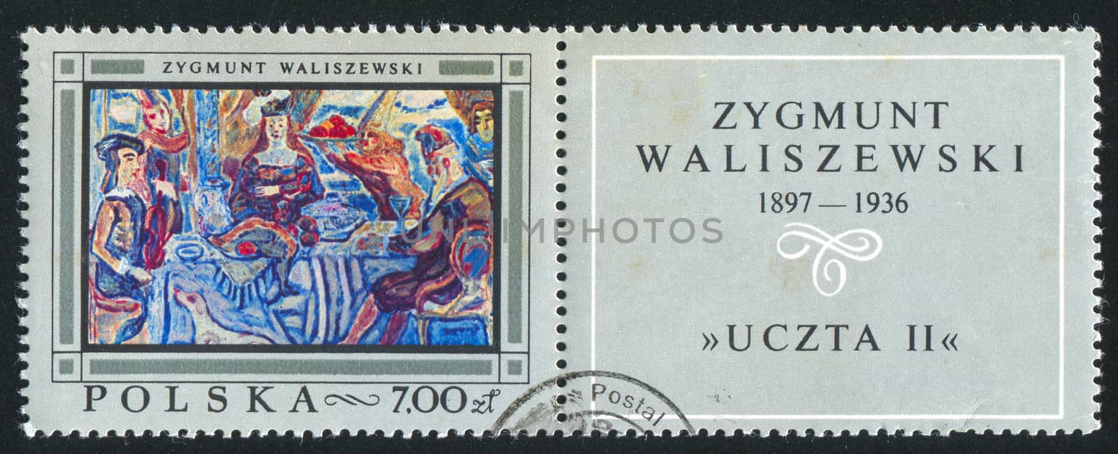 POLAND - CIRCA 1968: stamp printed by Poland, shows Feast II, by Zygmunt Waliszewski, circa 1968