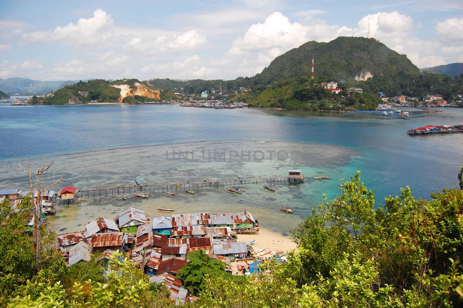 Village at harbor, Jayapura, Indonesia