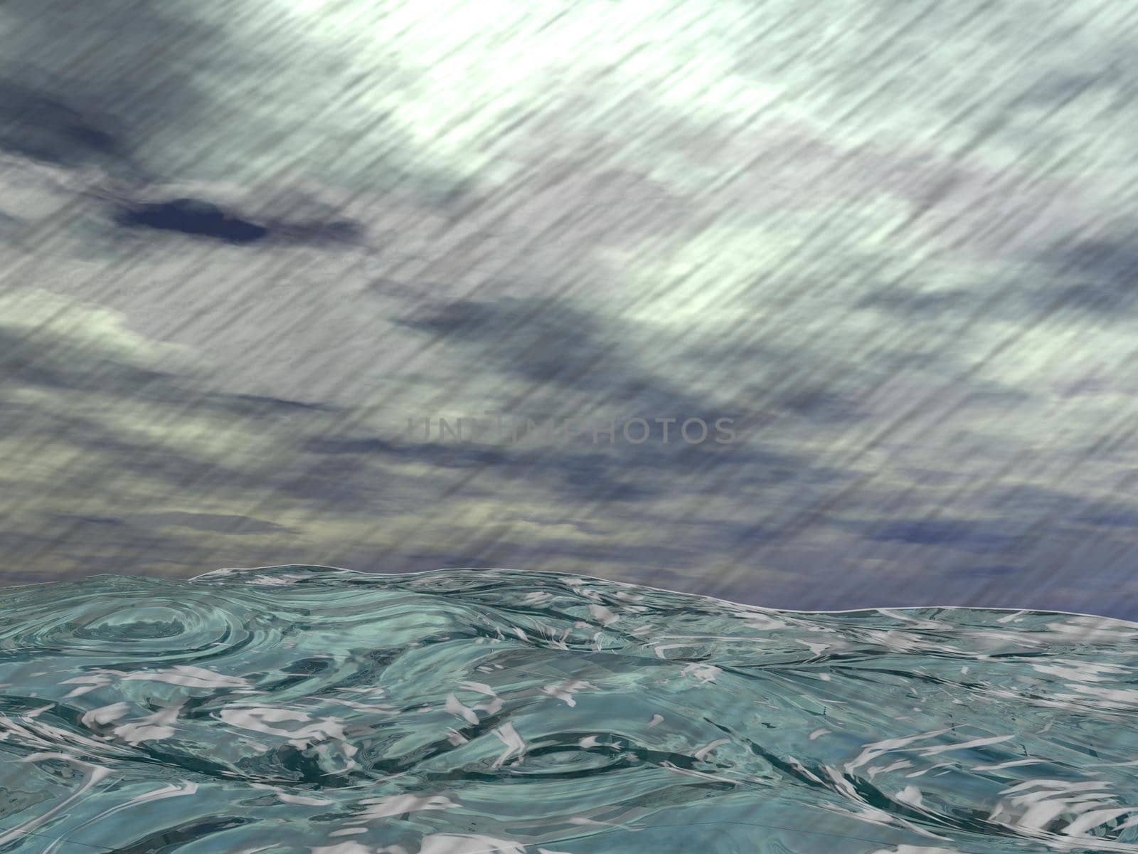 Storm over ocean - 3D render by Elenaphotos21