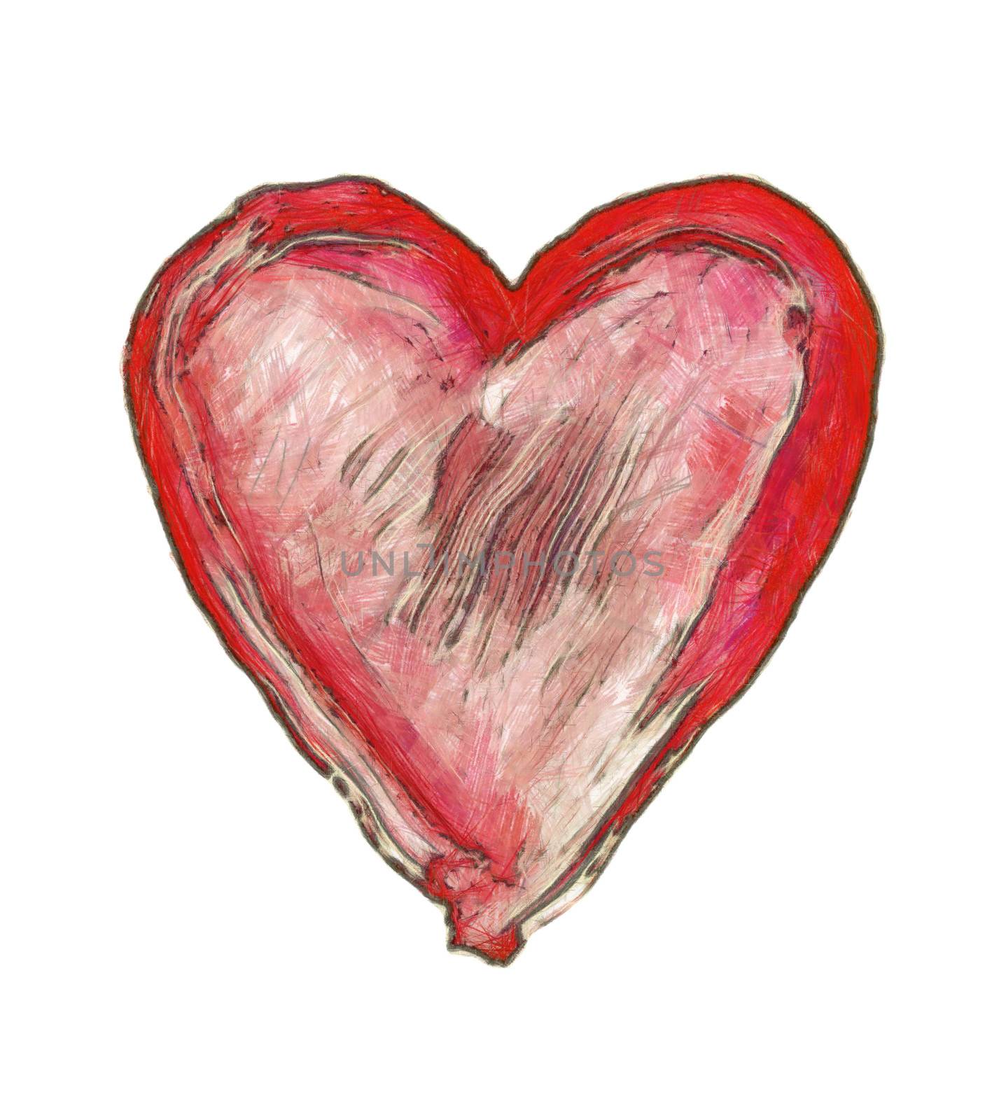 Detail of the painted heart - symbol of love