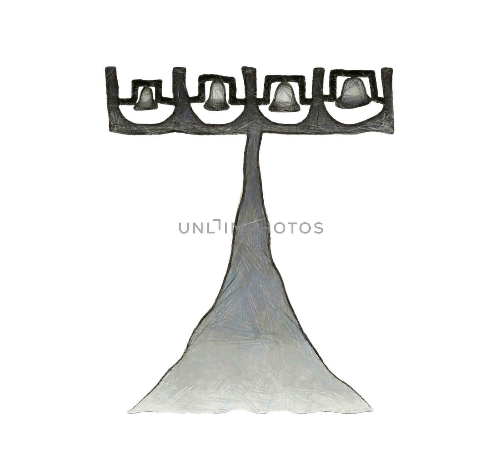 Drawing of the campanile - landmark of Brasilia city