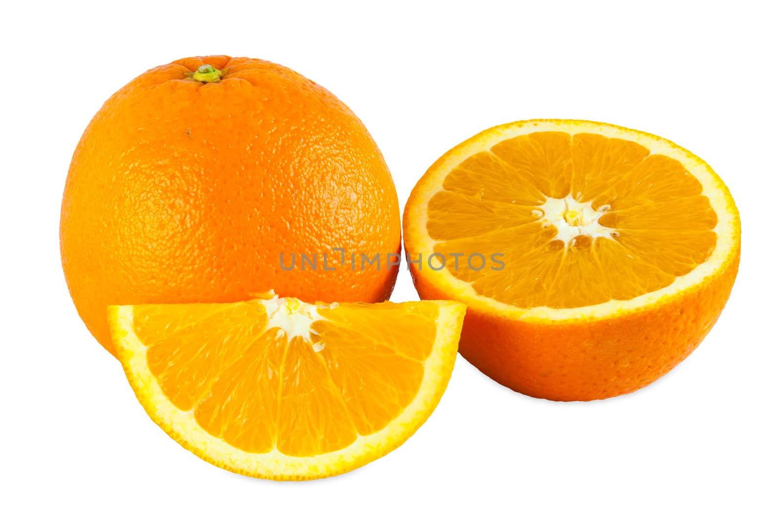 Oranges isolated on white background with clipping path