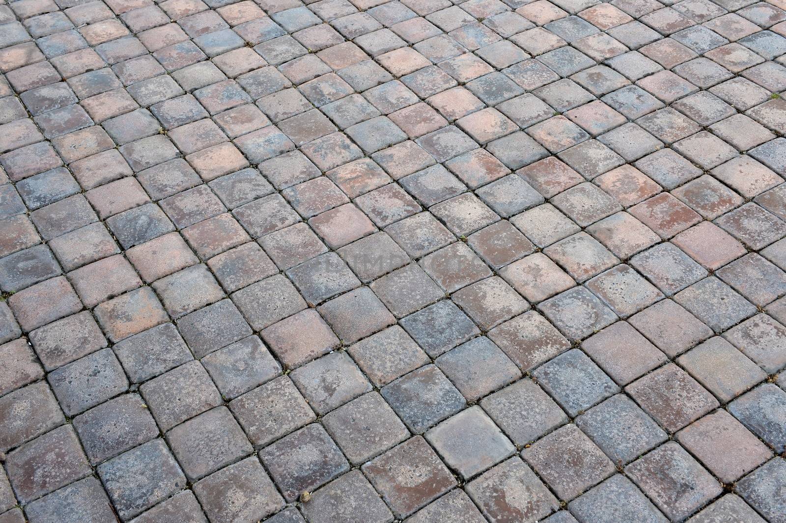 A close up of outdoor brick paving
