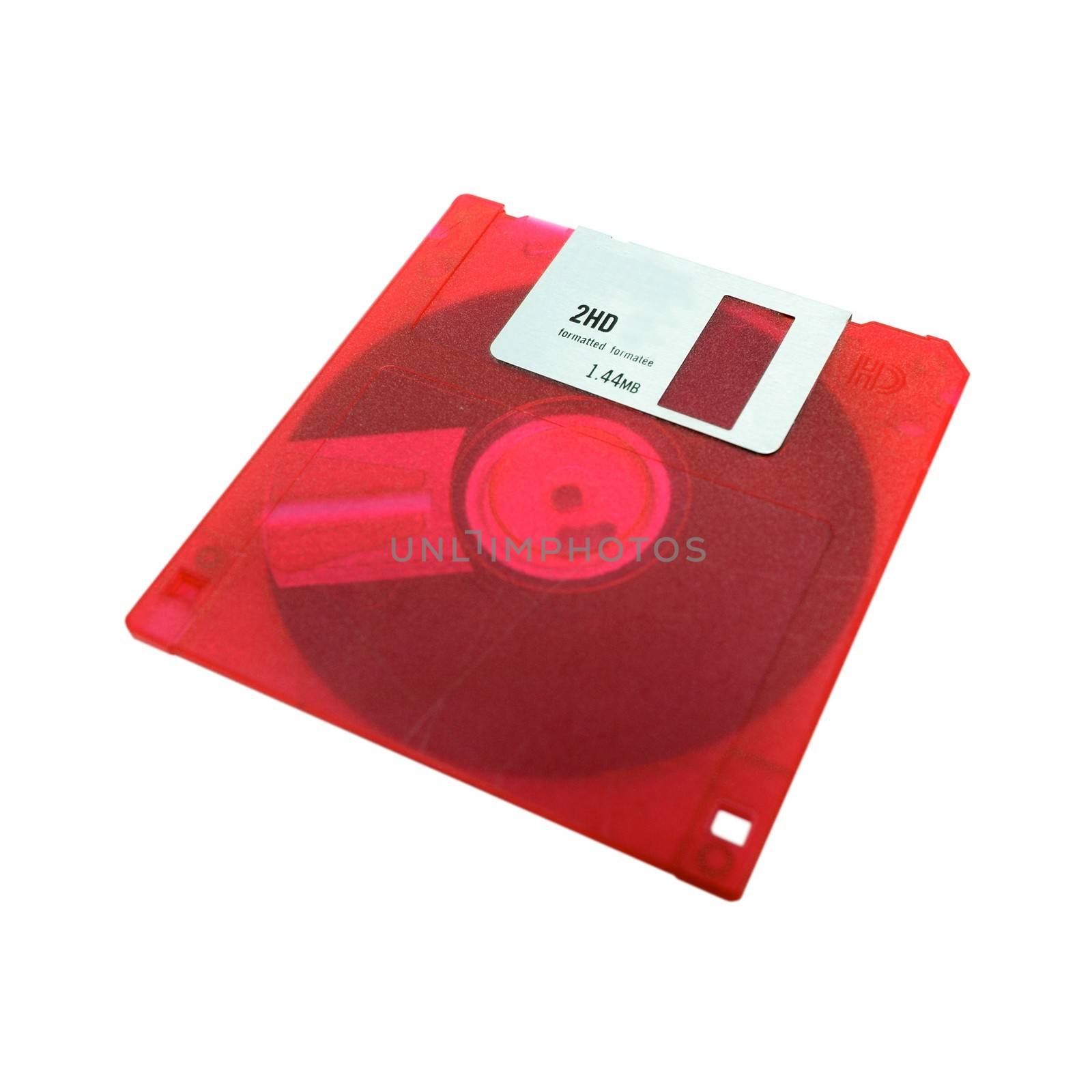 A computer floppy disk isolated on a white background