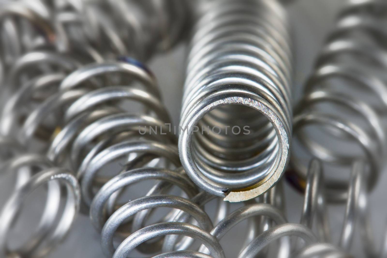 Close up of steel spring