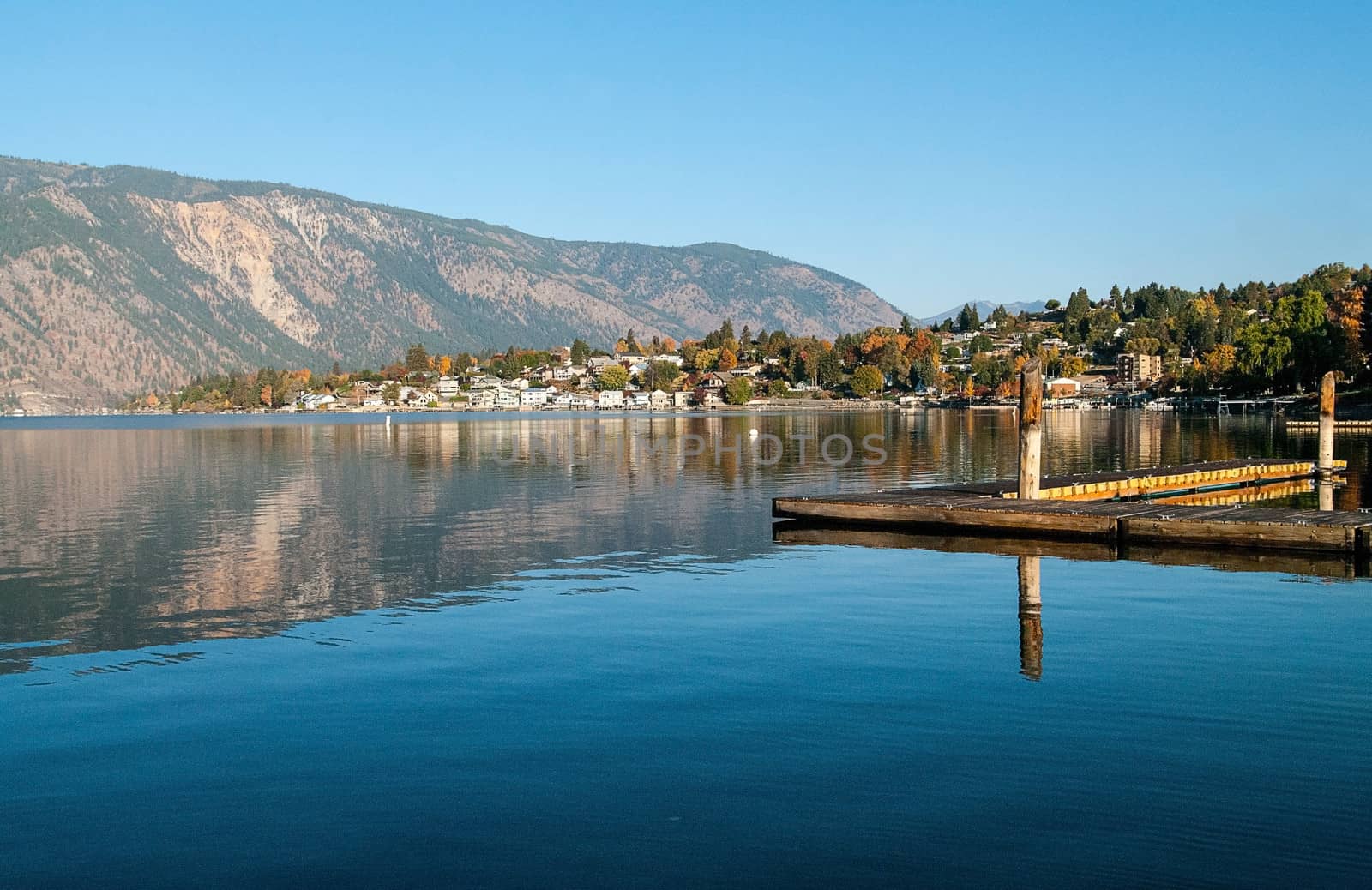 The view from the beach at the Wapato Resort of Lake Chelan