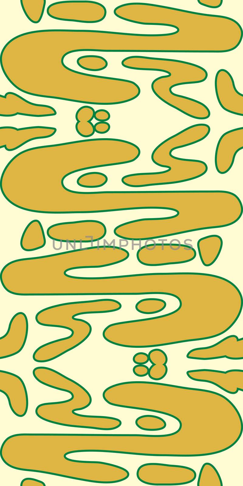 Seamless wallpaper pattern of yellow organic shapes