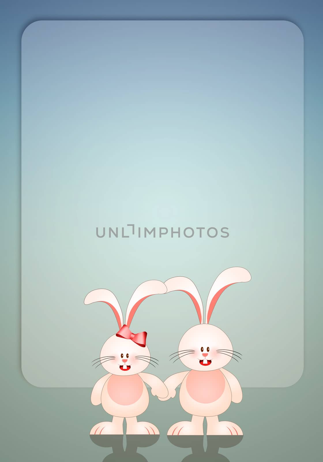 Two bunnies in love