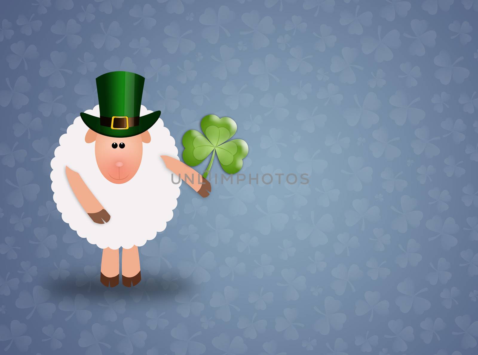 sheep with clover in Saint Patrick's Day